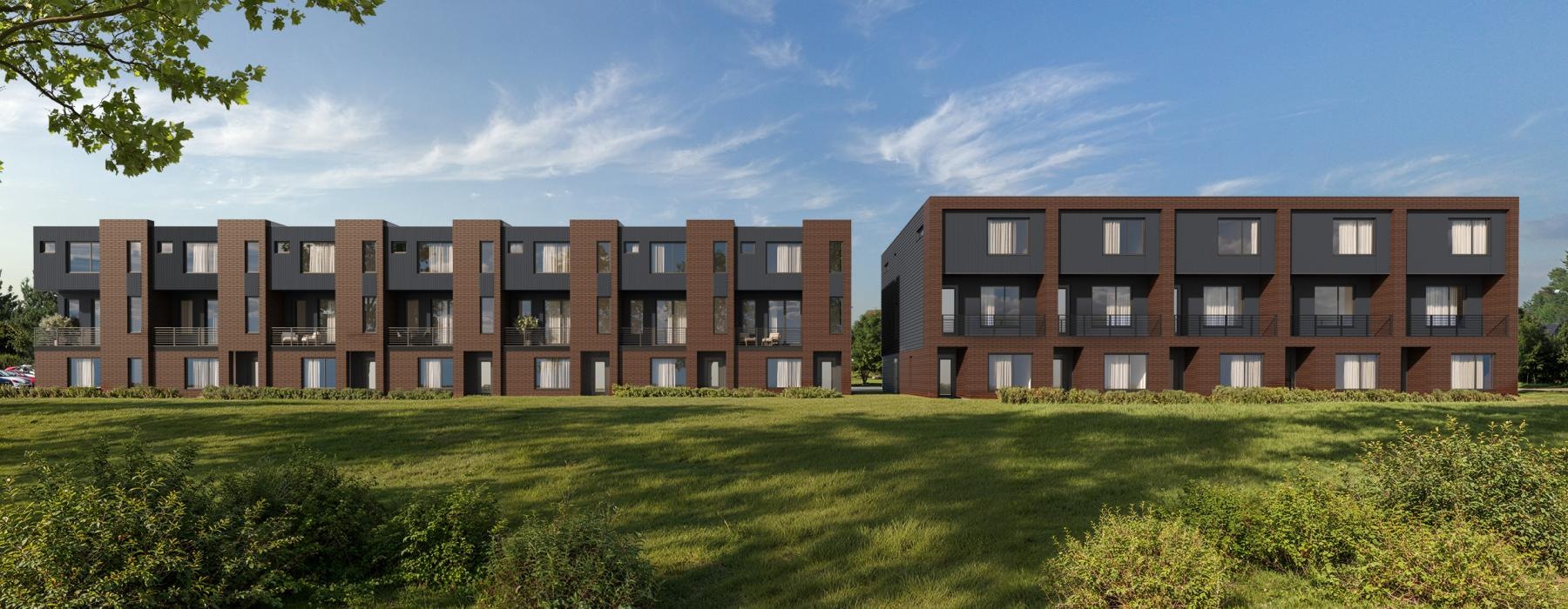 a building with a lawn in front of it